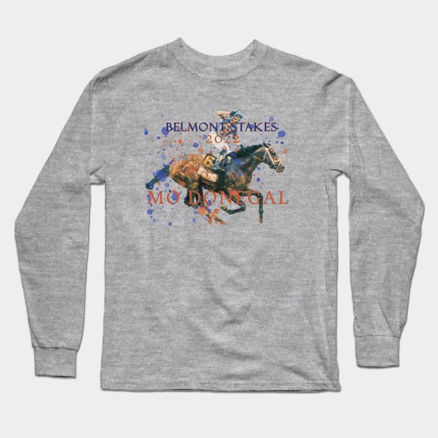 Famous Racehorses - Mo Donegal Belmont Stakes 2022 Long Sleeve T-Shirt by Ginny Luttrell